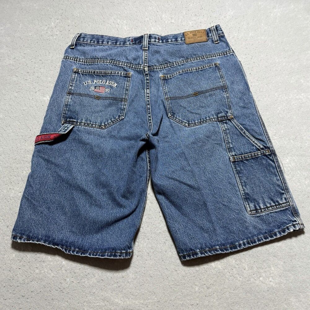 US Polo Assn. Carpenter Baggy Shorts Mens Size 36 Blue Y2K Skater Wide Jorts